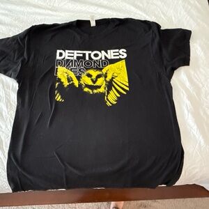 Deftones Black T-Shirt with Yellow Eagle Graphic